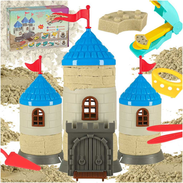 Speelzand - Magic Sand - 750 Gram - Kasteelset - Inclusief Vormpjes en Accesoires - Sensorisch Speelgoed - Seprio