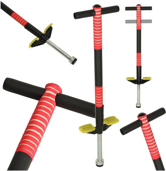 Springstok Kinderen - Pogostick - Stelten - Balanceerspeelgoed - Max 40kg - RVS - Rood - Seprio