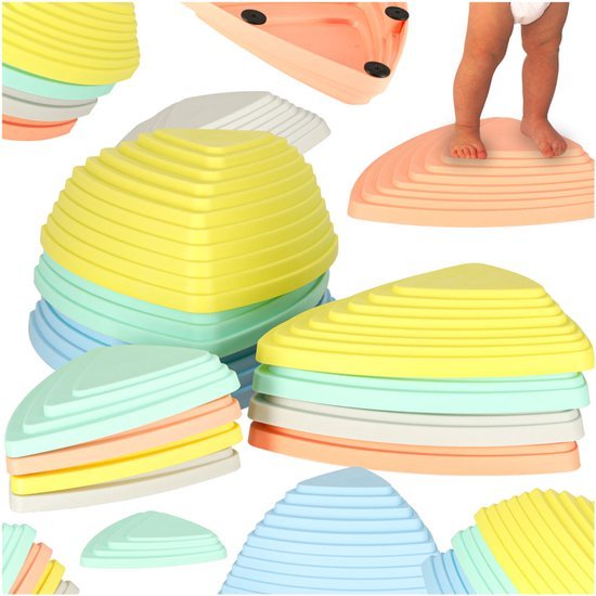 Stapelstenen - Balanceerstenen - Regenboog - 11 Stuks - Balans Speelgoed - Steppingstones - Rivierstenen - Seprio