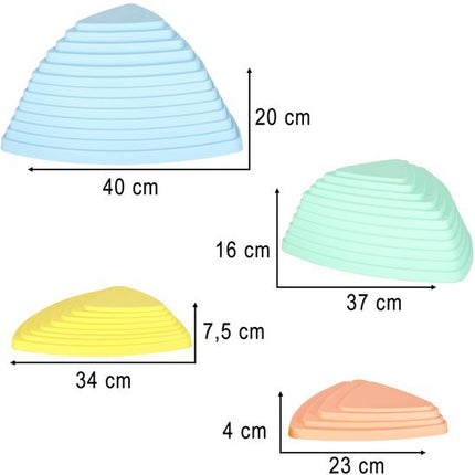 Stapelstenen - Balanceerstenen - Regenboog - 11 Stuks - Balans Speelgoed - Steppingstones - Rivierstenen - Seprio