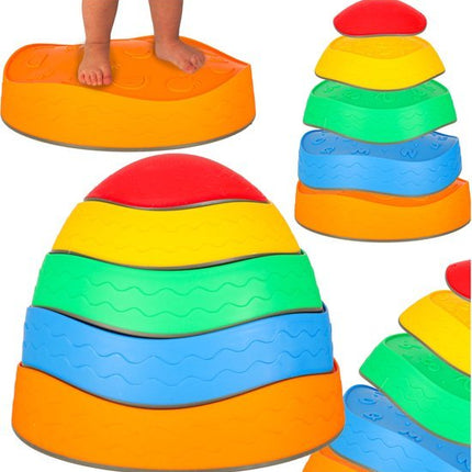 Stapelstenen - Balanceerstenen - Regenboog - 5 Stuks - Balans Speelgoed - Steppingstones - Rivierstenen - Seprio