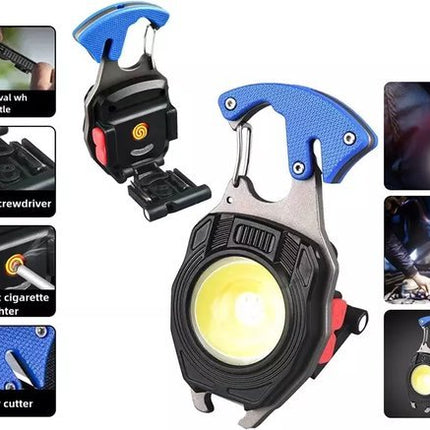 Survival lamp Sleutelhanger | COB led - licht | 8 in 1 | Usb oplaadbaar | Aansteker | Multi Functioneel | Noodlamp - Seprio