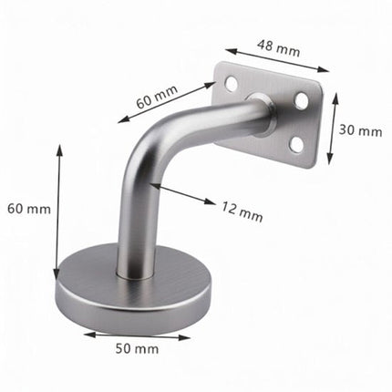 Trapleuninghouder - Zilver - Rond - Leuninghouder - RVS - Vlak Zadel - Seprio