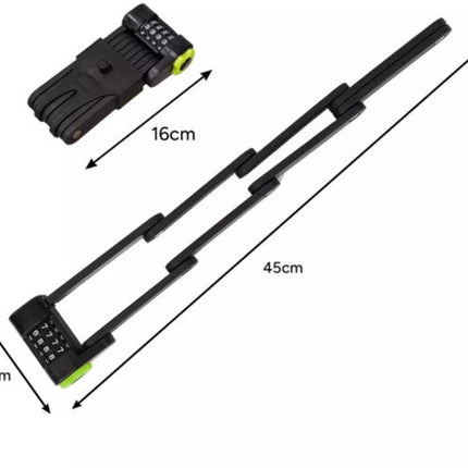 Trizand fietsslot opvouwbaar – stevig cijferslot – met framehouder - Seprio