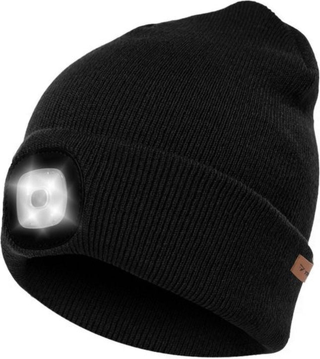 Trizand muts met LED-verlichting – one size – zwart - Seprio