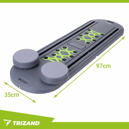 Trizand Pilatesboard 97 x 35 cm met handgrepen, buikrollers en weerstandstraining voor thuis - Seprio