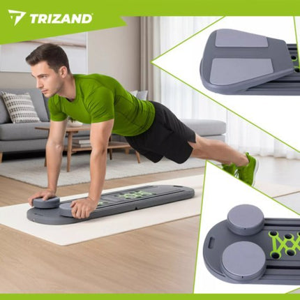 Trizand Pilatesboard 97 x 35 cm met handgrepen, buikrollers en weerstandstraining voor thuis - Seprio