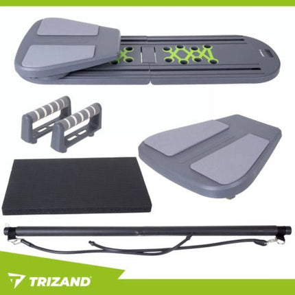 Trizand Pilatesboard 97 x 35 cm met handgrepen, buikrollers en weerstandstraining voor thuis - Seprio