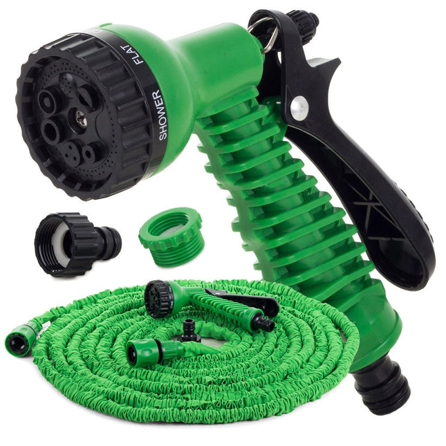 Tuinslang - Flexibel - Uitrekbaar - 3x Verlenging - 15m/30m/45m/60m - Groen - Seprio