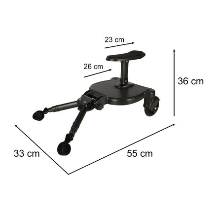 Universele Meerijdplank - Meerijdplankje Kinderwagen - Geschikt voor o.a. Joolz, EasyWalker, Dubatti en Bugaboo - Zitje Kinderwagen & Buggy - Seprio
