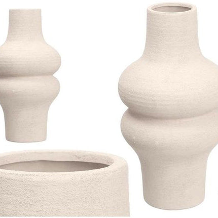 Vaas Gift Decor 20034 - WH Wit Keramisch 18 x 34,5 x 18 cm - Seprio