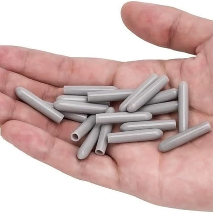 Vaatwasserrek Afdekdoppen - 100 Stuks - 3x25 mm - PVC Beschermhoes - Tandheugeldoppen - Universele Beschermdoppen voor Vaatwassers - Roestbescherming - Grijs - Seprio