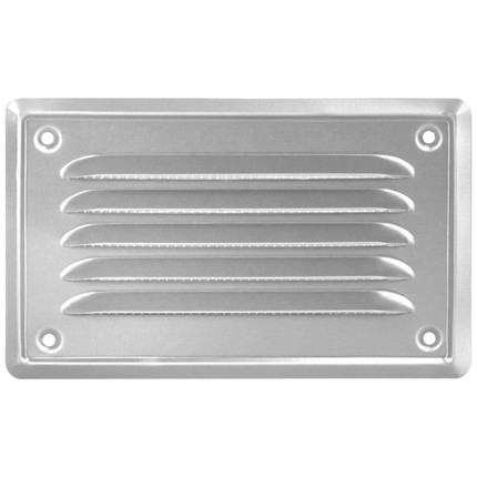 Ventilatierooster - Rechthoekig Luchtrooster - Schoepenrooster - 16,5 x 10 cm - incl. Gaas - Seprio