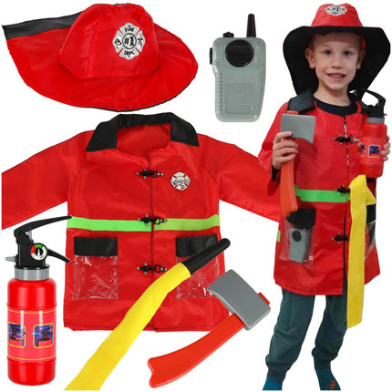 Verkleedkleding - Brandweerpakje - Carnavalskleding - Verkleedkleren Jongens & Meisjes - 3 t/m 8 Jaar - Seprio