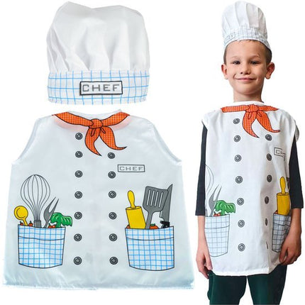 Verkleedkleding - Kok - Kokspakje - Schort - Verkleedkleren Jongens & Meisjes - 3 t/m 8 Jaar - Seprio