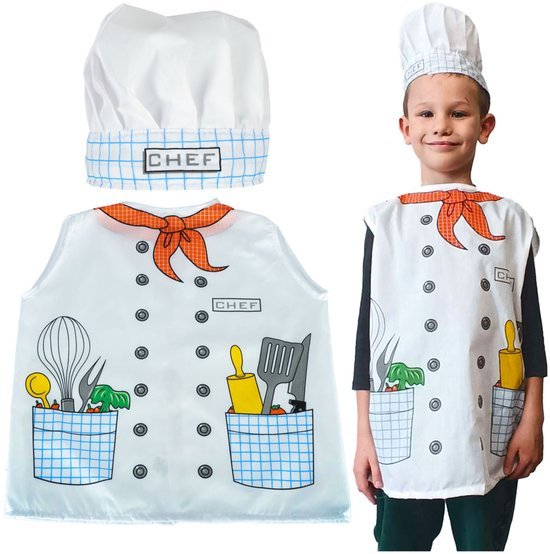 Verkleedkleding - Kok - Kokspakje - Schort - Verkleedkleren Jongens & Meisjes - 3 t/m 8 Jaar - Seprio