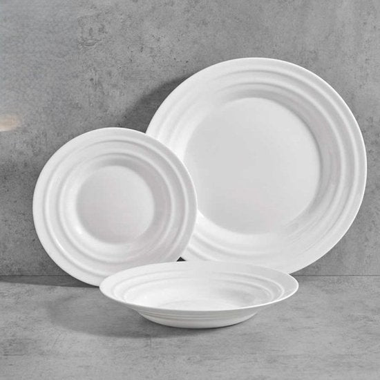 Vivalto - Luxe Borden - 18 Stuks - Wit - Horeca - Set - Pack - Witte Borden - Kwaliteit - Dinerbord - Ontbijtbord - Lunchbord - Seprio