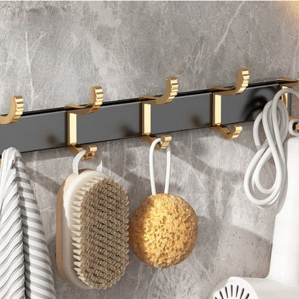 Wandkapstok Goud/Zwart - Wandkapstok met 10 Haken - Kledingrek - Handdoekrek - Stijlvol en Praktisch - Seprio