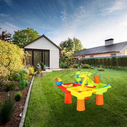 Watertafel incl. Krukje - Zandtafel - Inclusief Zeediertjes en Wateraccessoires - Waterspeelgoed voor Kind – Activiteitentafel met Water en Zand Voor de Tuin / Buiten - Seprio
