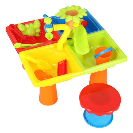 Watertafel incl. Krukje - Zandtafel - Inclusief Zeediertjes en Wateraccessoires - Waterspeelgoed voor Kind – Activiteitentafel met Water en Zand Voor de Tuin / Buiten - Seprio