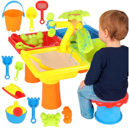 Watertafel incl. Krukje - Zandtafel - Inclusief Zeediertjes en Wateraccessoires - Waterspeelgoed voor Kind – Activiteitentafel met Water en Zand Voor de Tuin / Buiten - Seprio