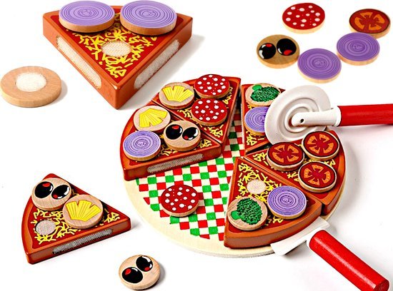 Weidenfell Pizza speelset - Houten speelgoed met accessoires - 26 - delige set - Seprio