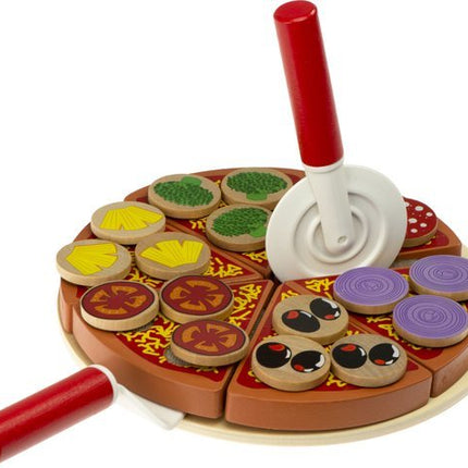 Weidenfell Pizza speelset - Houten speelgoed met accessoires - 26 - delige set - Seprio