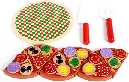 Weidenfell Pizza speelset - Houten speelgoed met accessoires - 26 - delige set - Seprio