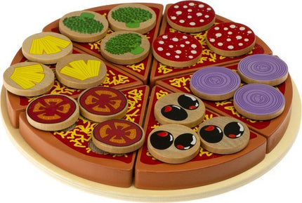Weidenfell Pizza speelset - Houten speelgoed met accessoires - 26 - delige set - Seprio