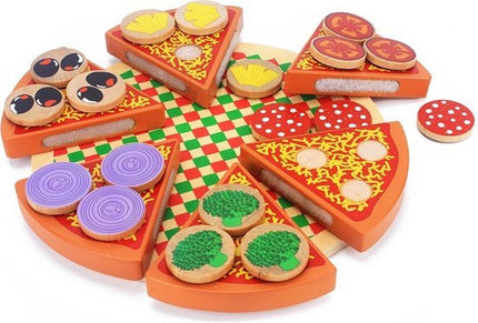 Weidenfell Pizza speelset - Houten speelgoed met accessoires - 26 - delige set - Seprio